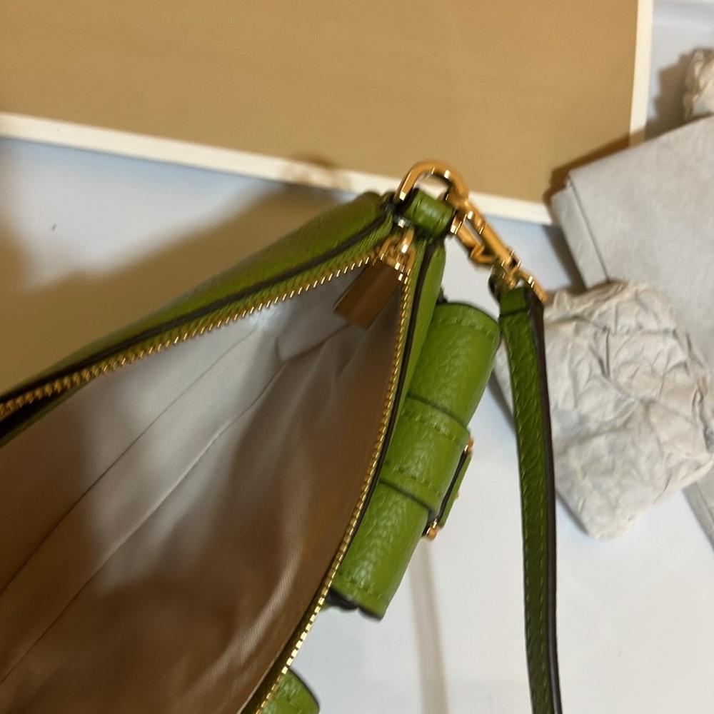 Michael Kors ZOE SM Conv Poshette Meadow Green pebble leather - Picture 10 of 10
